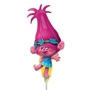 Balon Folie Mini Figurina Poppy Trolls (Aer), 10x15cm, AMS 34694 02 Balon Folie Mini Figurina Poppy Trolls (Aer), 10x15cm, AMS 34694 02