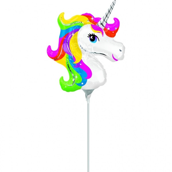 Balon Folie Mini Figurina Rainbow Unicorn (Aer), 10x15cm, AMS 36395 02