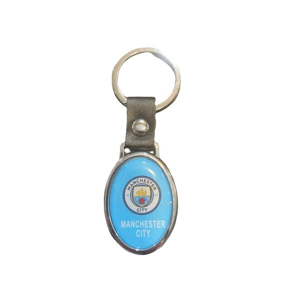 Breloc metalic pentru chei, cu Manchester City, albastru