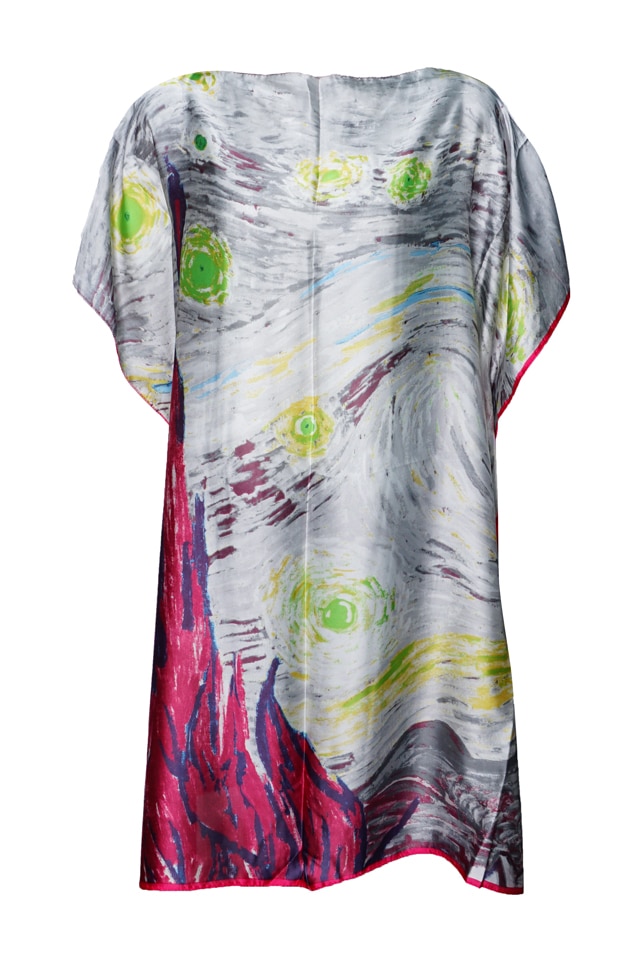 Rochie tip poncho dama, Dacali, 1A, marime universala, Gri-Roz, One Size