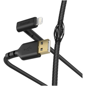 Cablu de incarcare/date Hama Stand, Lightning, 1.5m, Negru Cablu de incarcare/date Hama Stand, Lightning, 1.5m, Negru