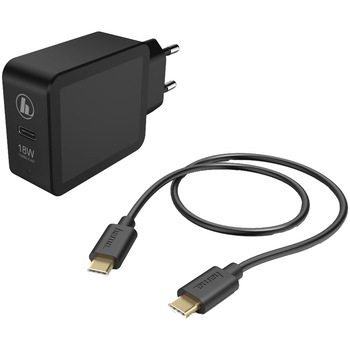 Incarcator retea Hama, PD, Qualcomm, USB Type C, 1.5m, Negru Incarcator retea Hama, PD, Qualcomm, USB Type C, 1.5m, Negru