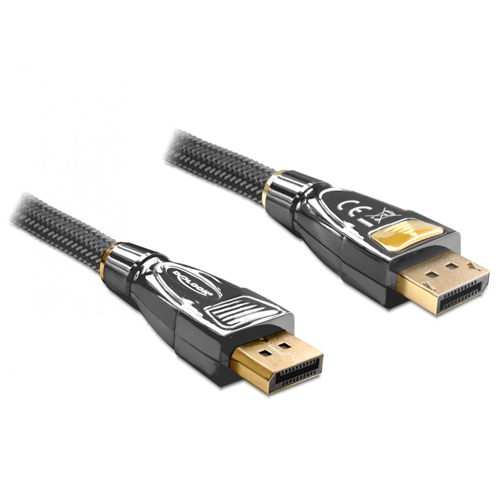 Кабел Delock Premium 82770, DisplayPort v1.2, 4K Ultra HD 60Hz, М - М, 1 м