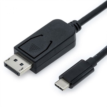 Cablu USB tip C la Displayport v1.2 4K T-T 1m Negru, Value 11.99.5845 Cablu USB tip C la Displayport v1.2 4K T-T 1m Negru, Value 11.99.5845