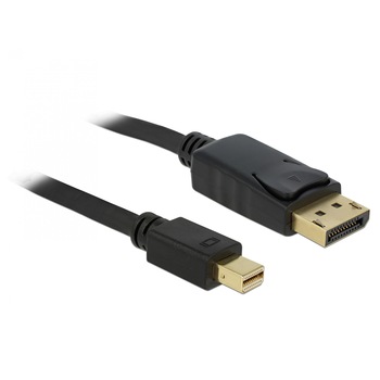 Cablu mini DisplayPort la Displayport T-T v1.2 4K ecranat 1m Negru, Delock 82698 Cablu mini DisplayPort la Displayport T-T v1.2 4K ecranat 1m Negru, Delock 82698