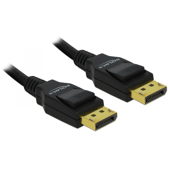 Cablu Displayport T-T v1.2 4K ecranat 3m Negru, Delock 82424