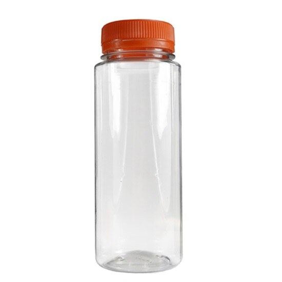 Set Flacoane 150ml, pet transparent, rotunde, cu capac portocaliu, F38mm, 250 buc