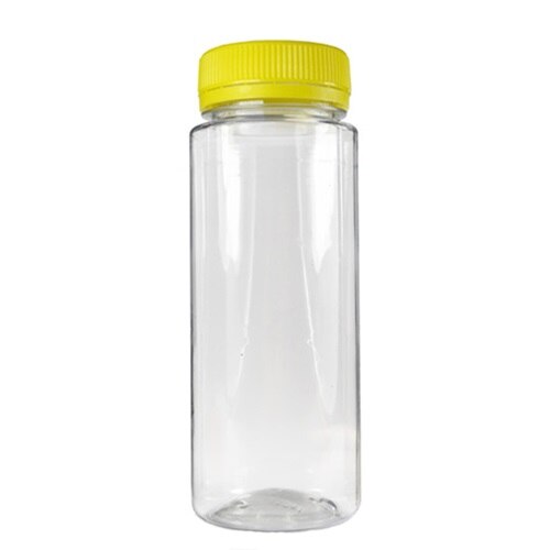 Set Flacoane 150ml, pet transparent, rotunde, capac galben, F38mm, 250 buc
