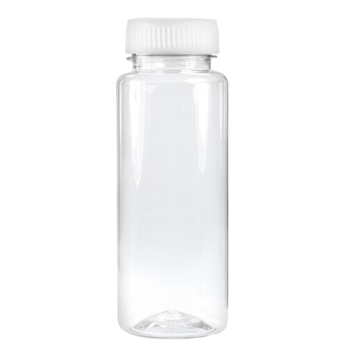Set Flacoane 250ml, pet transparent, rotunde, cu capac alb, F38mm, 250 buc