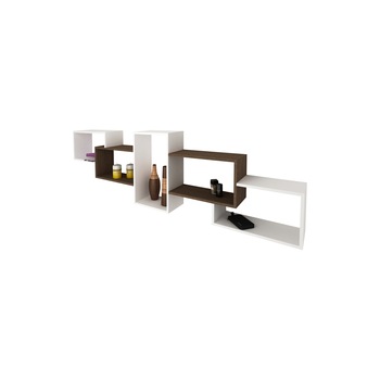 Etajera Goa, Alb/Stejar Bronz, 205 x 22 x 60 cm Etajera Goa, Alb/Stejar Bronz, 205 x 22 x 60 cm