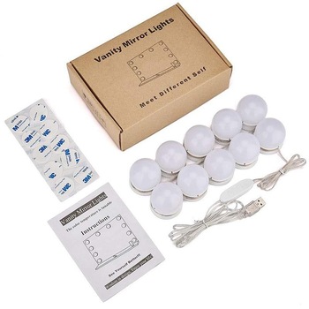 Set 10 becuri led pentru oglinda, 3 culori, 9 trepte de intensitate, 3000-8000k Set 10 becuri led pentru oglinda, 3 culori, 9 trepte de intensitate, 3000-8000k