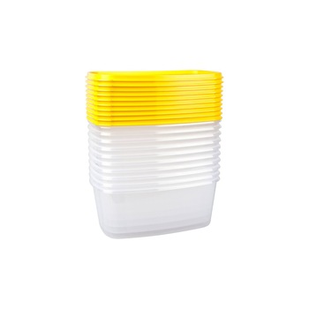 Set 10 cutii alimente, dreptunghiulare, 2,9 litri, Food, galbene Set 10 cutii alimente, dreptunghiulare, 2,9 litri, Food, galbene