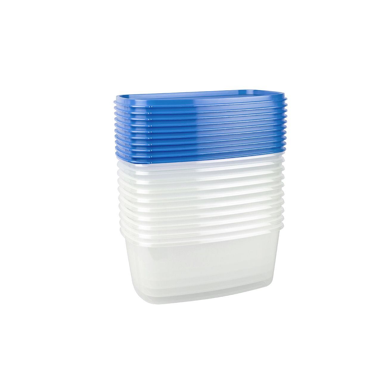 Set 10 cutii alimente, dreptunghiulare, 2,9 litri, Food, albastre