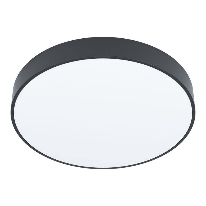 Плафон, EGLO, LED, 18W, 1900 lm, 2700K-6500K, топла, неутрална, студена светлина, стомана, черен, пластмаса, бял, 30 см диаметър, димируем, включено дистанционно управление
