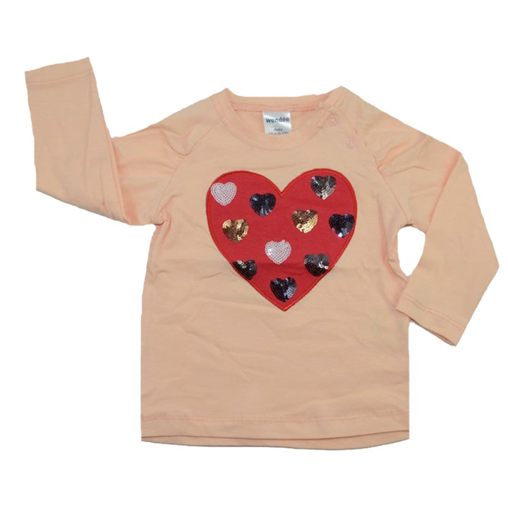 Bluza cu maneca lunga pentru fete Wendee OK102997-0R-74, Coral 12159