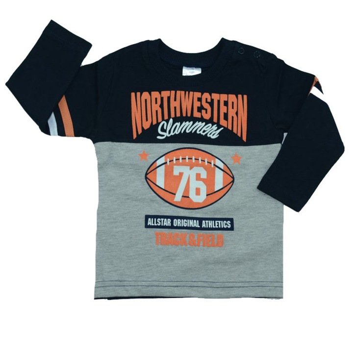 Bluza cu maneca lunga pentru baieti Wendee OK101927-0B-74, Multicolor 74 CM