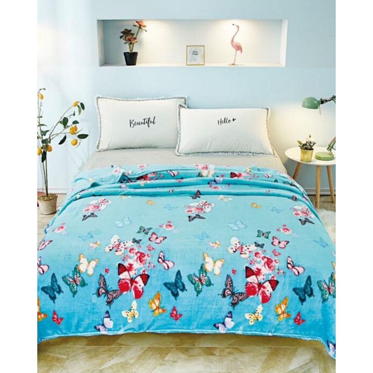 Patura Cocolino, Pat Dublu, 200x230 cm, Rising Butterflies