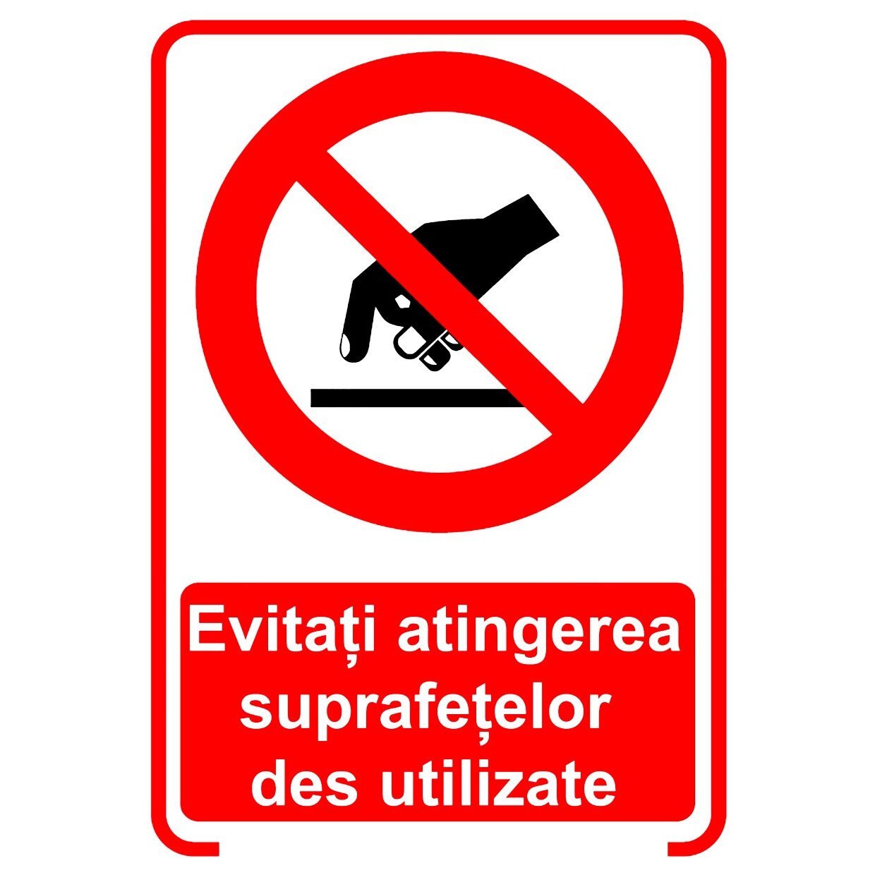 Set de 2 indicatoare A5 - Evitati atingerea suprafetelor des utilizate