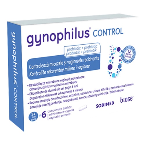 Gynophilus Control Biose, 6 comprimate vaginale