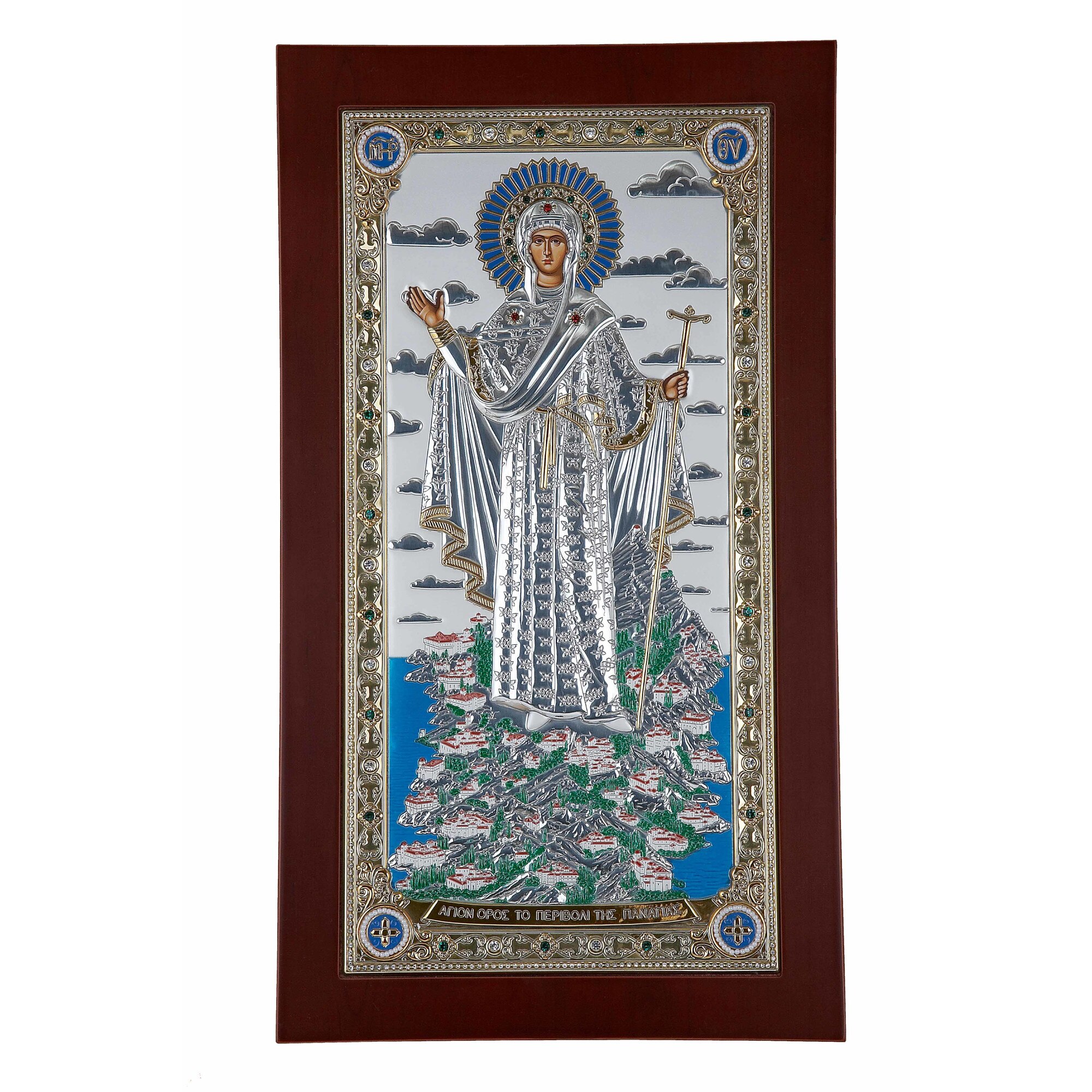 Icoana Maica Domnului de la Athos Argint 925 178x104mm ClassGifts