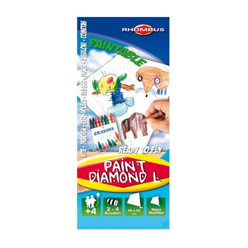 Zmeu mare pentru desenat 65 x 65 cm, creioane incluse - Rhombus Zmeu mare pentru desenat 65 x 65 cm, creioane incluse - Rhombus