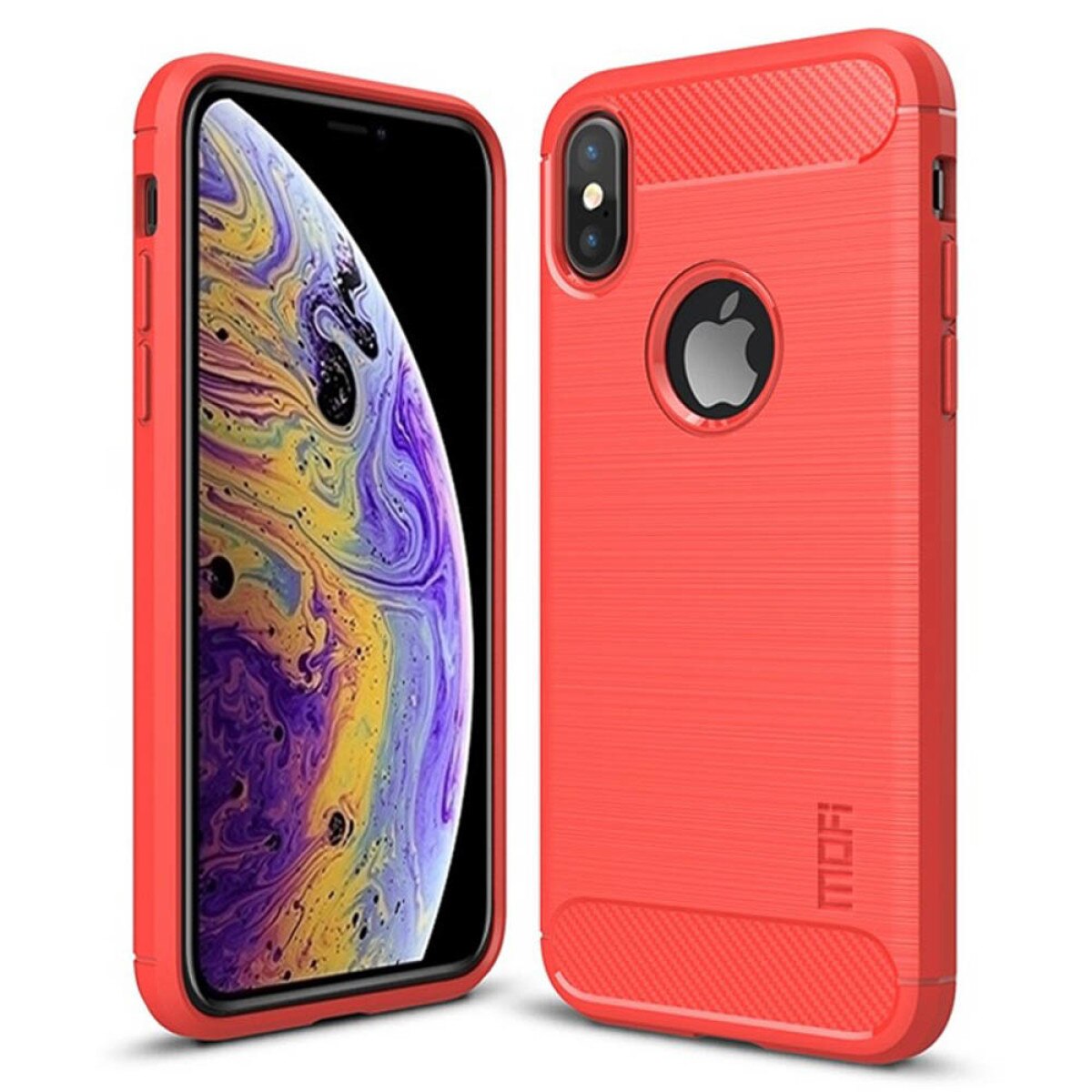 Husa iPhone XS 5.8'' Carbon Fiber Mofi, Rosie