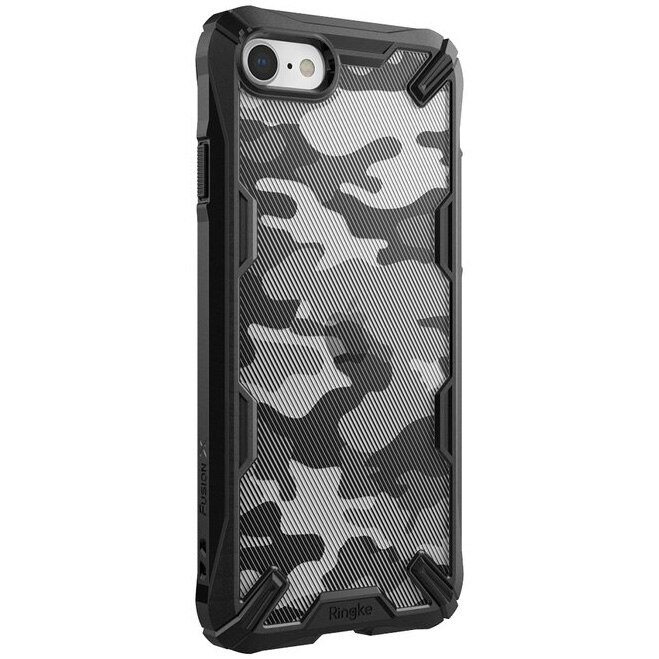 Husa de protectie Ringke Fusion X pentru iPhone SE 2/ iPhone 7/ iPhone 8, Negru/Camuflaj