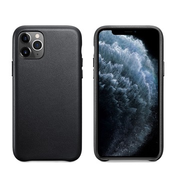Husa iPhone 11 Pro Max, iCarer, slim din piele naturala, protectie butoane, back cover, culoare Negru Husa iPhone 11 Pro Max, iCarer, slim din piele naturala, protectie butoane, back cover, culoare Negru