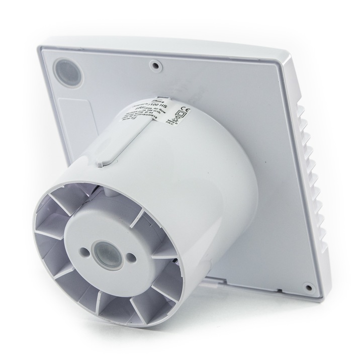 Ventilator baie pRim HS, Super Silent, Debit 104 mc/h, Senzor de umiditate, Timer, Alb