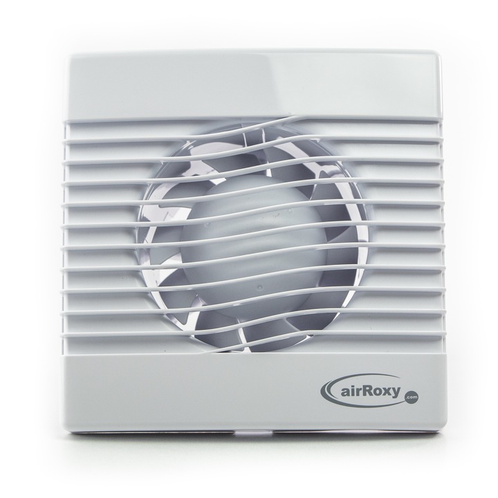 Ventilator baie Airroxy, model pRim 100 TS, Debit 104 mc/h, Timer, Alb