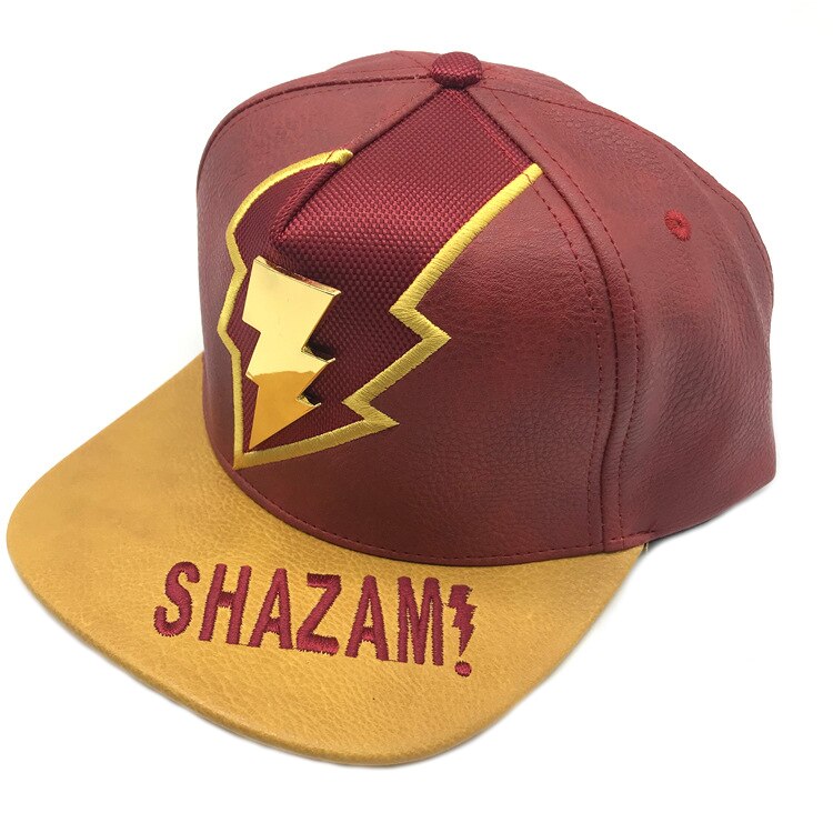Sapca cozoroc drept MBrands, model FLASH cu fulger din piele ecologica, Shazam