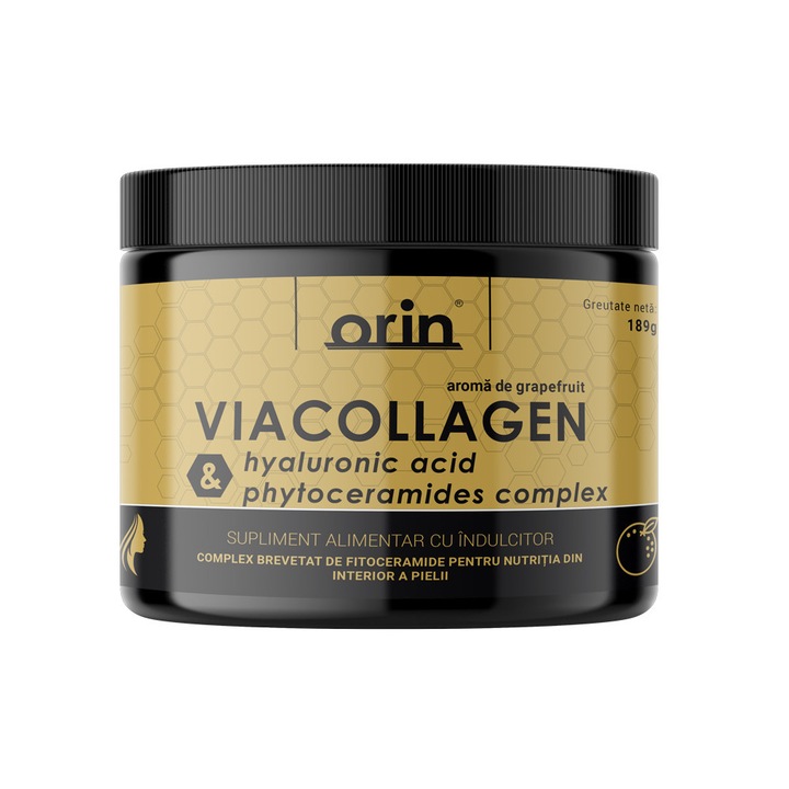 Colagen de baut Viacollagen & hyaluronic acid & phytoceramides complex, orin, unisex, 189 g, grapefruit