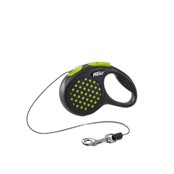 Lesa retractabila, Croci, Flexi Design, 5 m, L, c5055378, negru cu verde