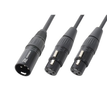 Cablu XLR tata - 2x XLR mama 0.5m Power Dynamics CX142 Cablu XLR tata - 2x XLR mama 0.5m Power Dynamics CX142