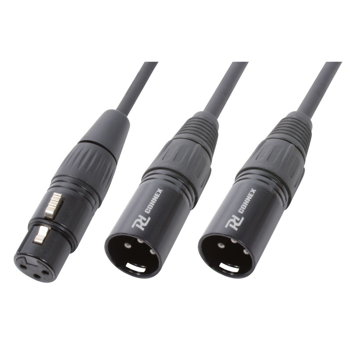 Кабел XLR женско - 2x XLR мъжко 0.5m Power Dynamics CX140