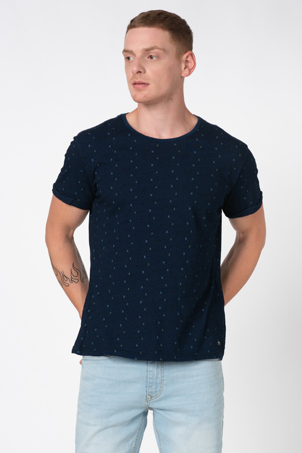 BLEND, Tricou cu imprimeu, Bleumarin