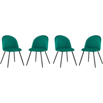 Set 4 scaune dining / bucatarie Kring Davis, picioare metal, tapiterie catifea, Verde Set 4 scaune dining / bucatarie Kring Davis, picioare metal, tapiterie catifea, Verde