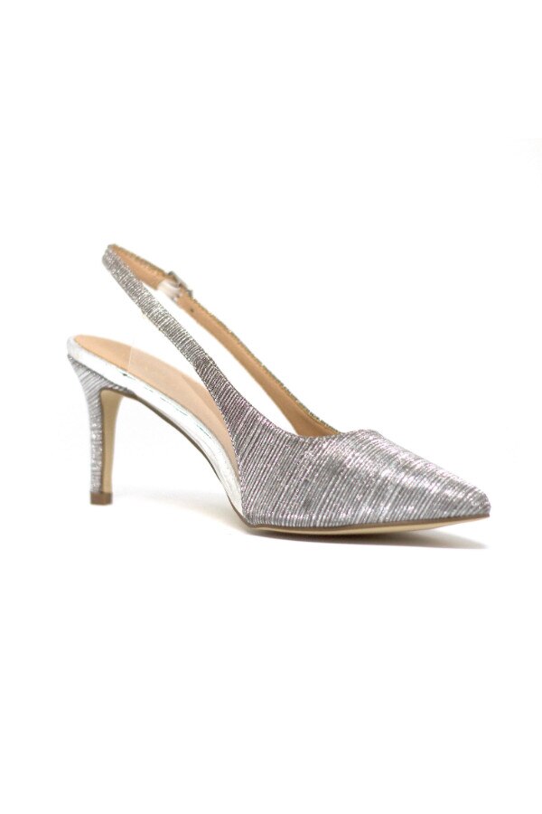 Sandale dama, elegant cu toc subtire, argintiu