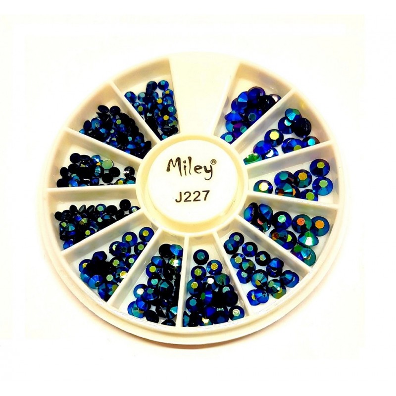 Carusel strasuri multicolor cu pietre colorate J227, Miley, pentru manichiura