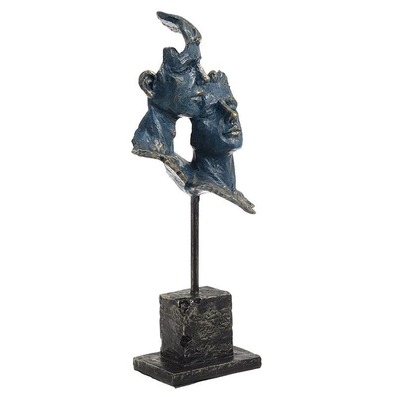Figurina decorativa 2 fete, blue/silver, 16 x 7 x 34 cm