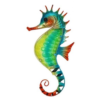 Calut de mare deco Sea Club, metal/sticla, fixare murala, 23,5x45x2,5cm Calut de mare deco Sea Club, metal/sticla, fixare murala, 23,5x45x2,5cm