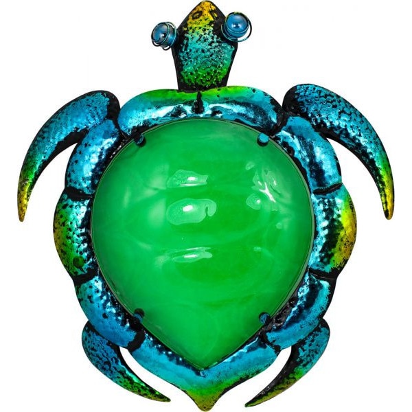 Broasca testoasa deco Sea Club, metal/sticla, fixare murala,35x39x4cm