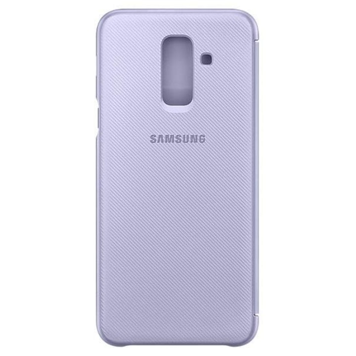 SAMSUNG Samsung Galaxy A6+ (218) SM-A65F Tok álló (aktív flip, oldalra nyíló, bankkártya tartó, karbon minta), Lila