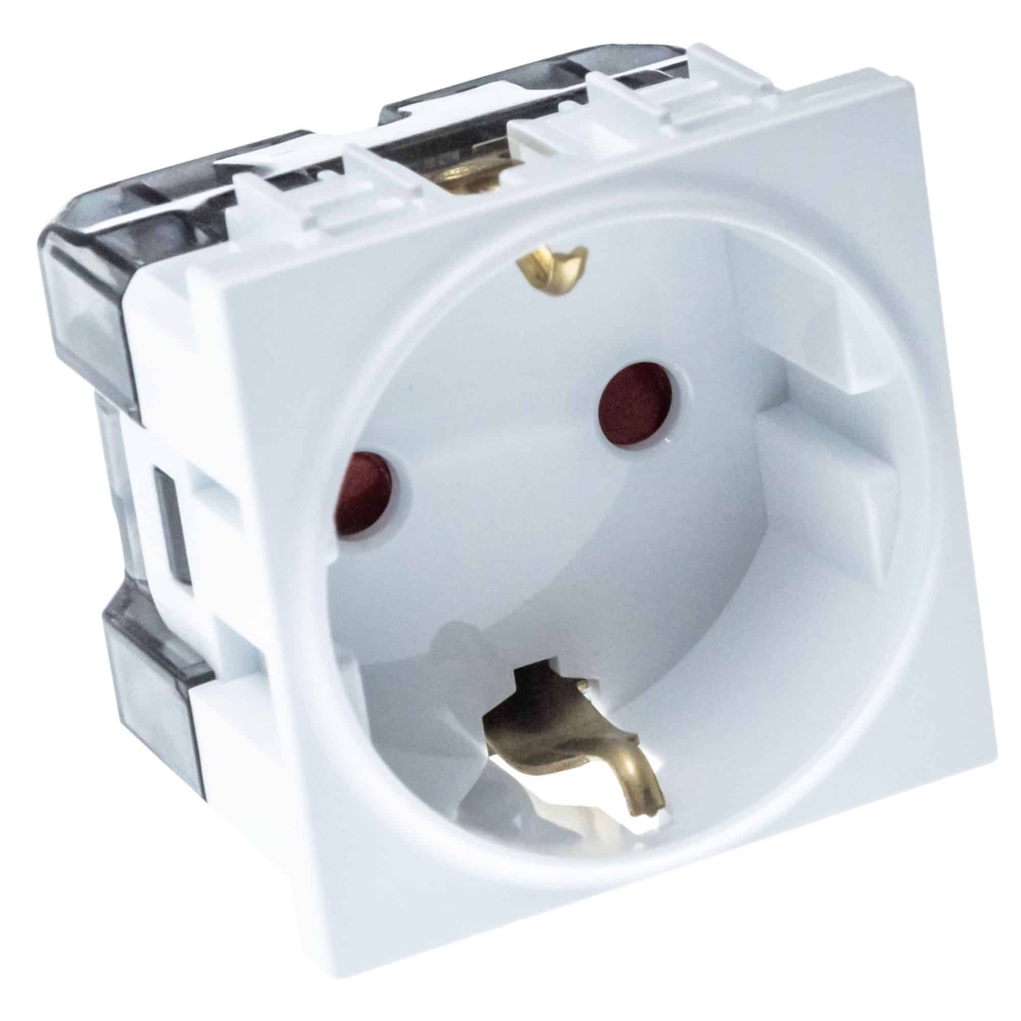 Priza protectie copii Mono Electric SERIA M, cu CP, 2 module, 16A, alb