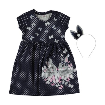 Rochita casual, de vara, Blue, 3 ani, 98 cm, bumbac, bleumarin Rochita casual, de vara, Blue, 3 ani, 98 cm, bumbac, bleumarin