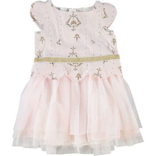 Rochie tutu fetite BILLIEBLUSH, cu detalii din jacard, auriu-rose