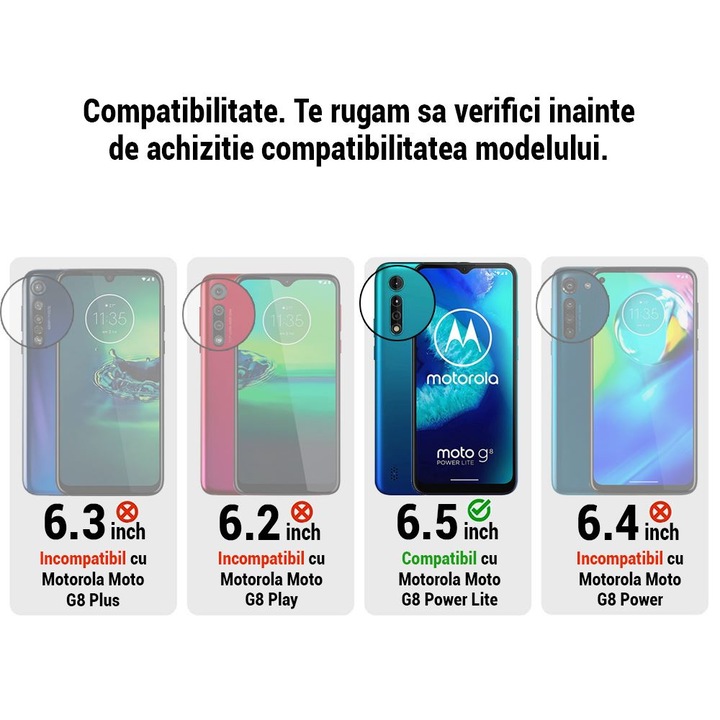 Folie Sticla Wozinsky Super Tough pentru Motorola Moto G8 Power Lite, FullCover, Case Friendly, Negru