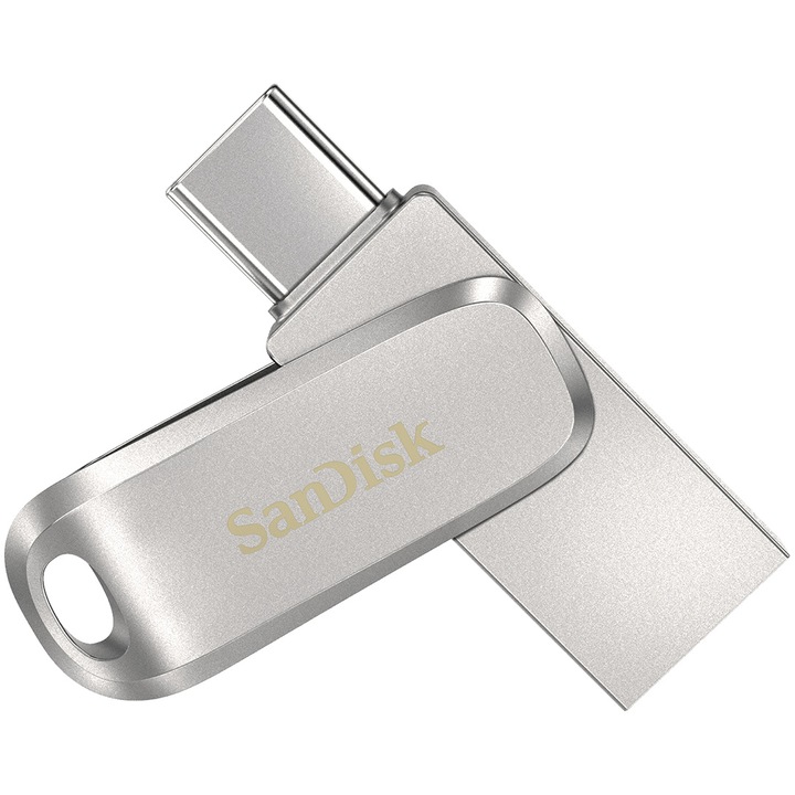 SanDisk Ultra Luxe Dual Drive USB memóra, 128GB, USB 3.1 / USB Type-C, fém