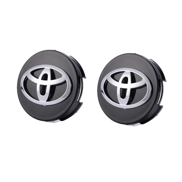 Комплект 2 броя капачки 62мм черни Toyota Yaris, Auris, Avensis за лети джанти