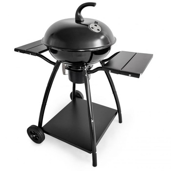 Gratar Rotund cu Rafturi Laterale, Capac si suport pentru cenusa, 98 x 87 x 53 cm Gratar Rotund cu Rafturi Laterale, Capac si suport pentru cenusa, 98 x 87 x 53 cm